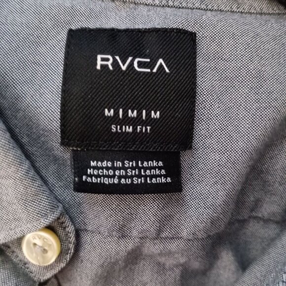 RVCA Men's Long Sleeve Button Down Slim Fit Oxford Woven Shirt size M - Picture 5 of 6